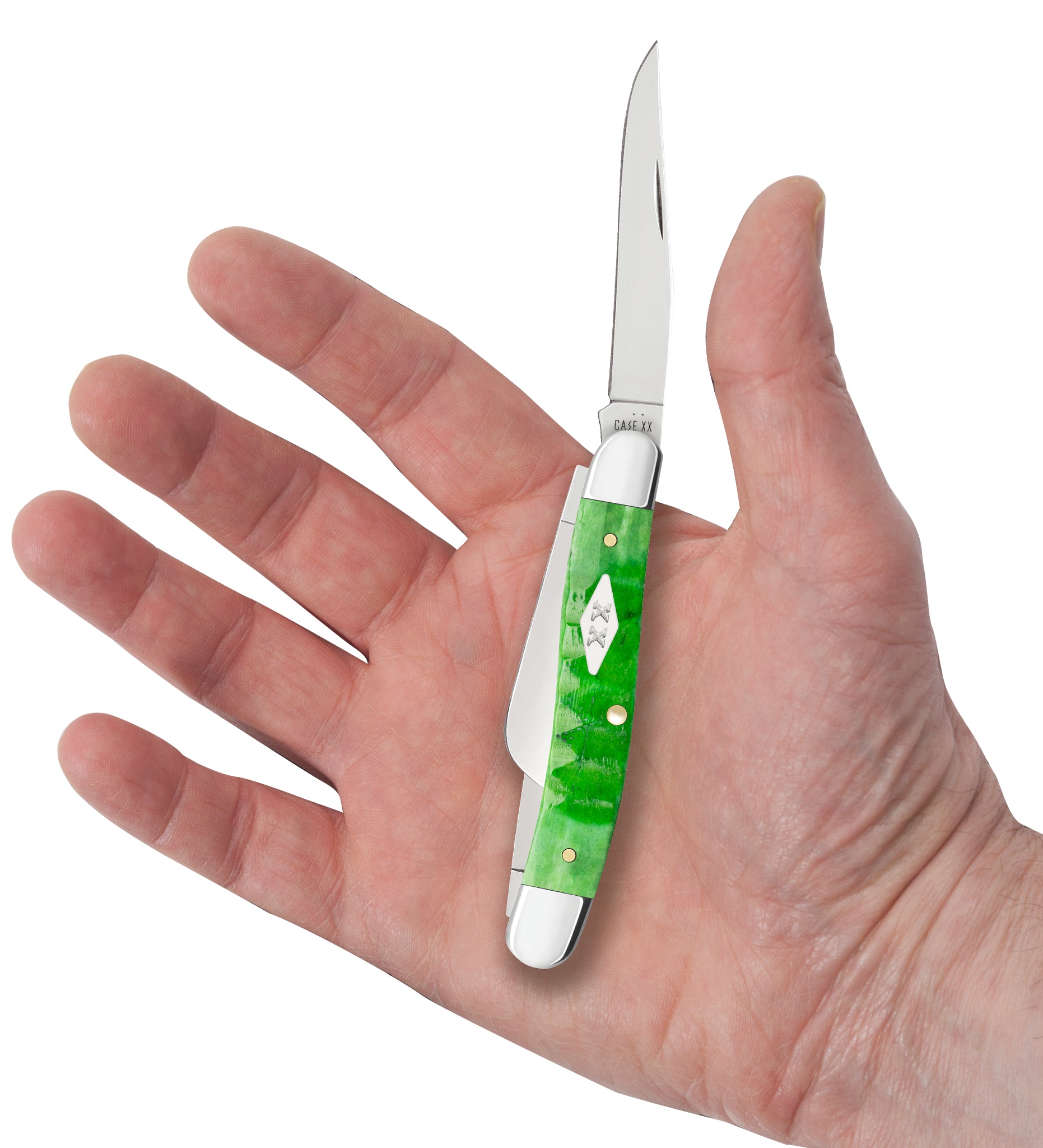 Case® | Gator Jigged Bright Green Bone Medium Stockman