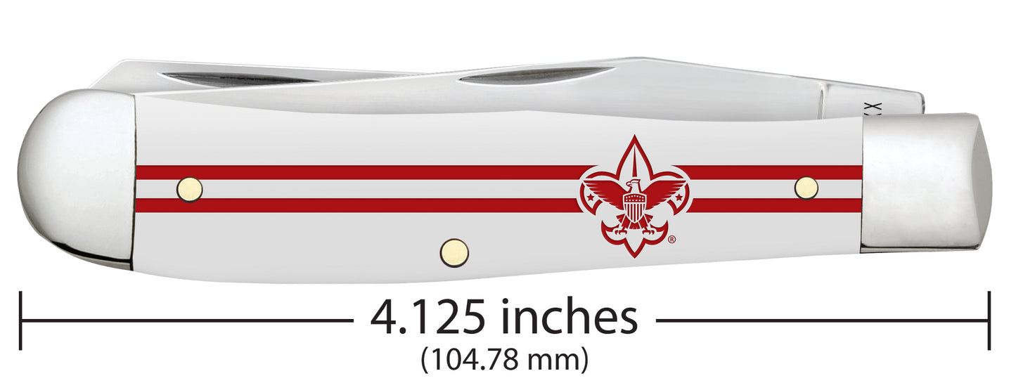 Scouting America Embellished Smooth White Synthetic Trapper Dimensions