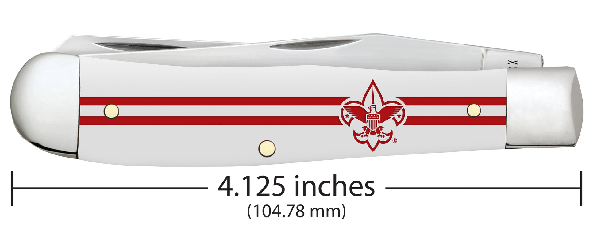 Scouting America Embellished Smooth White Synthetic Trapper Dimensions