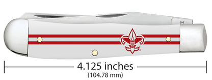 Scouting America Embellished Smooth White Synthetic Trapper Dimensions