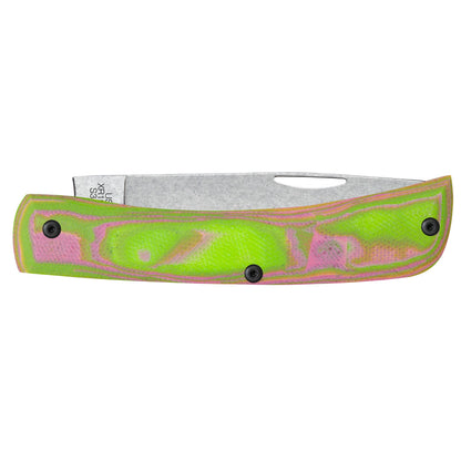 Crossroads™ Series - DayGlo/Lime/Pink Burl G-10 XR Sod Buster® Jr  Closed