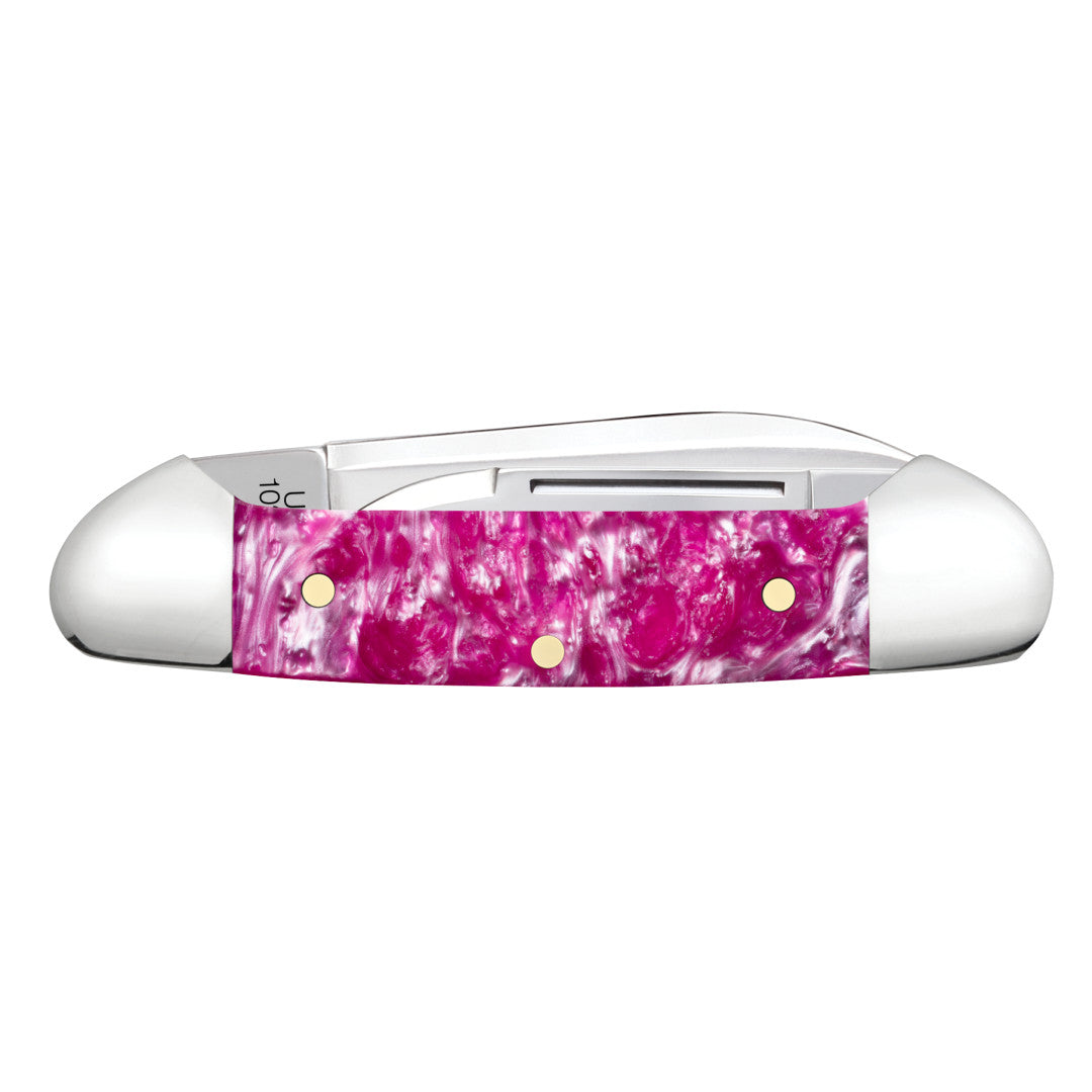 Smooth Pink Crackle Kirinite® Baby Butterbean Closed