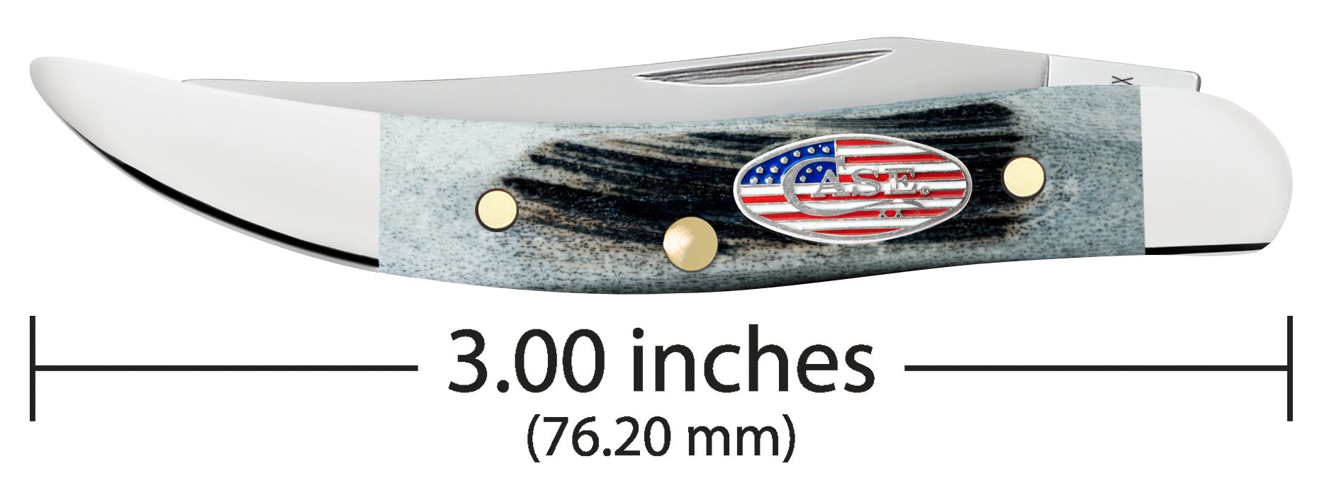 Sawcut Jigged Gray Bone Small Texas Toothpick Dimensions