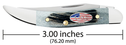 Sawcut Jigged Gray Bone Small Texas Toothpick Dimensions