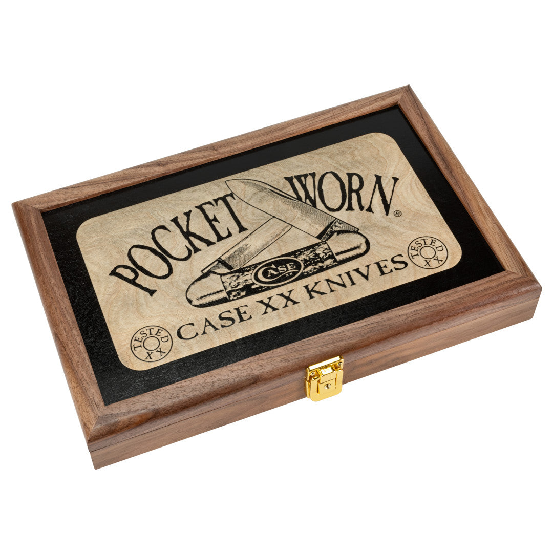 Angled shot of Pocket Worn® Corn Cob Jig Mahogany Bone Mint Set with Lid Closed