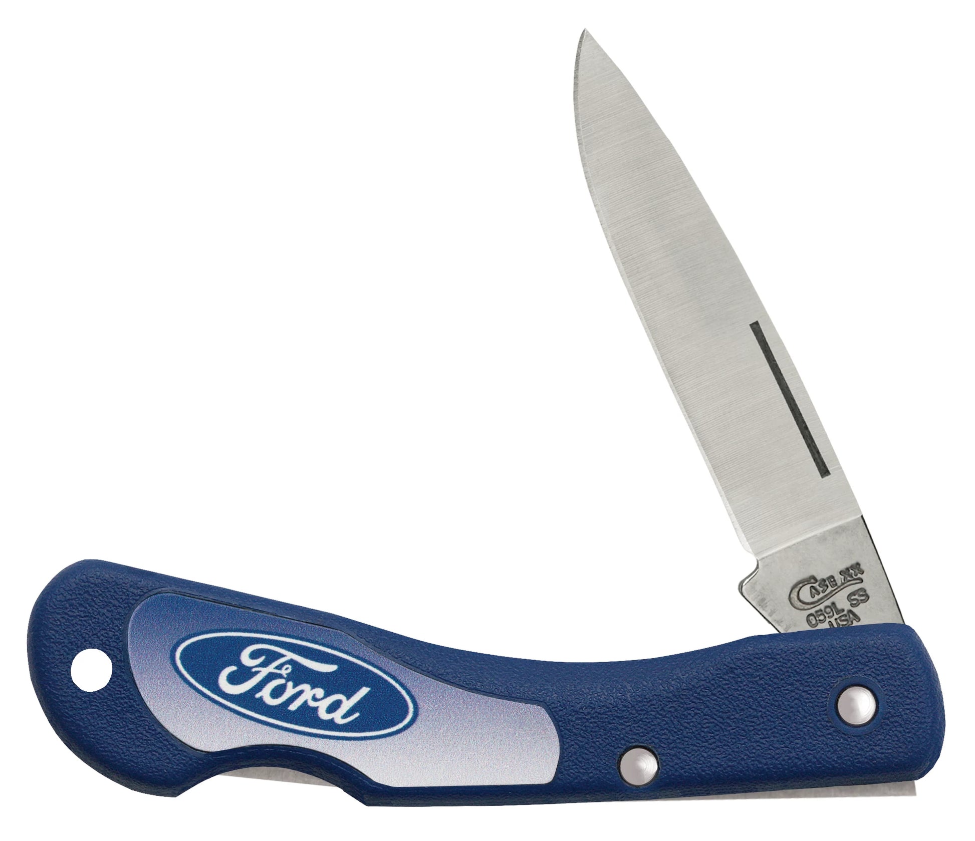 Ford Embellished Smooth Blue Synthetic Mini Blackhorn®  with Imprinted Inlay Front View