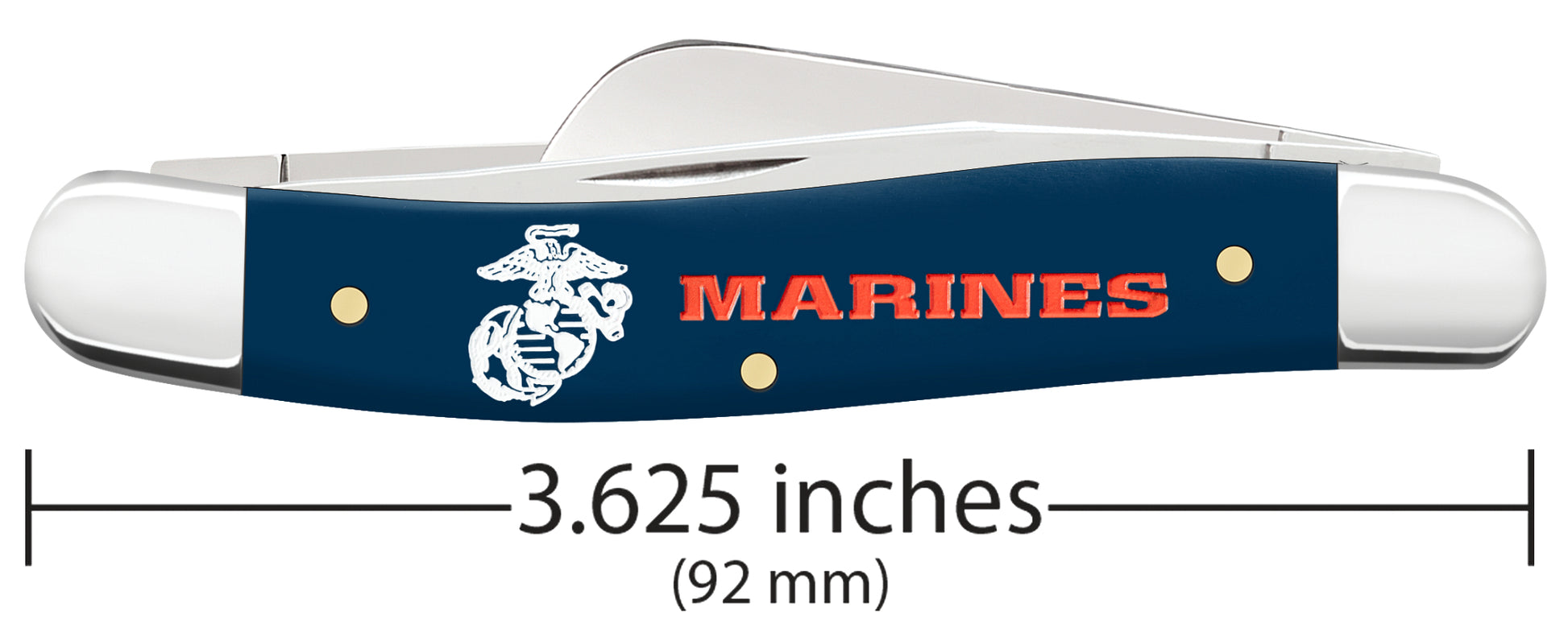 USMC® Embellished Navy Blue Synthetic Smooth Medium Stockman Gift Set Dimensions