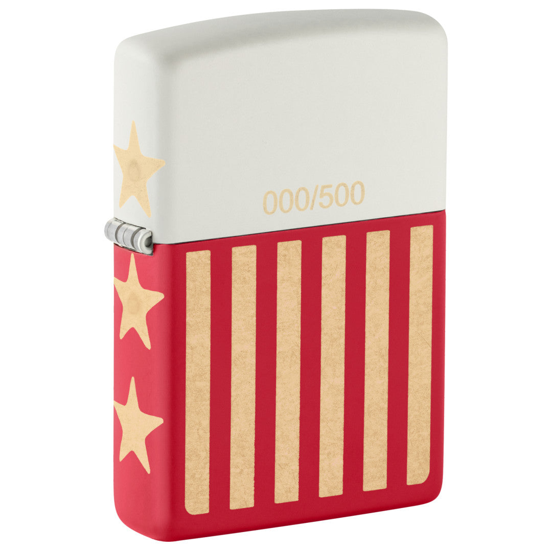 Front shot of 2026 USA 250 Lighter standing at a 3/4 angle.