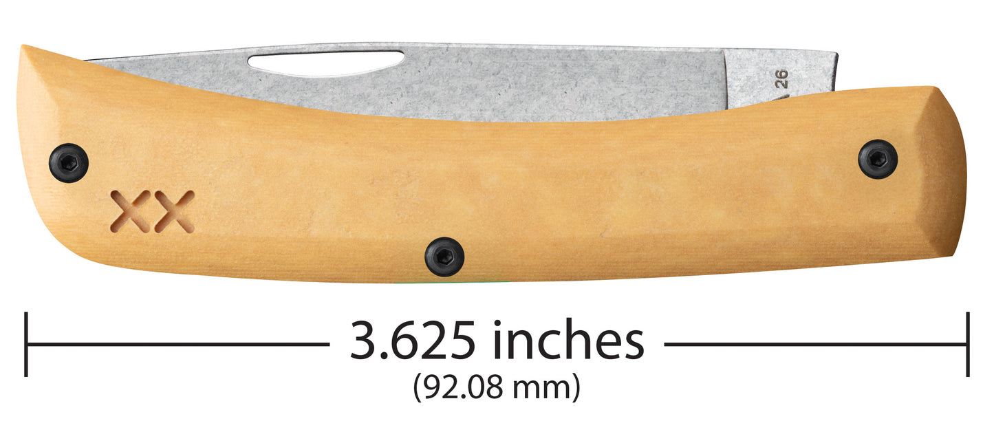 Crossroads™ Smooth Maple Valley Richlite® w/ Black G-10 Sod Buster® Jr.