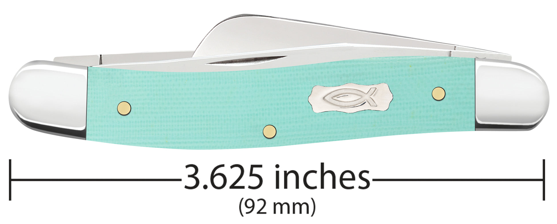 Smooth Seafoam Green G-10 Medium Stockman '18 Dimensions