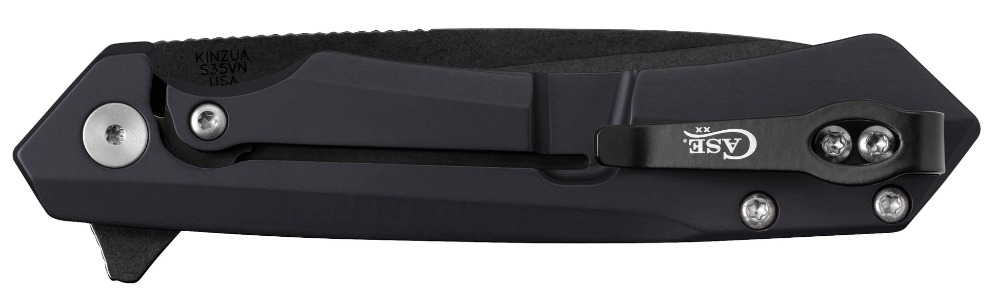 Harley Davidson® Embellished Smooth Black Anodized Aluminum Handle Kinzua Closed