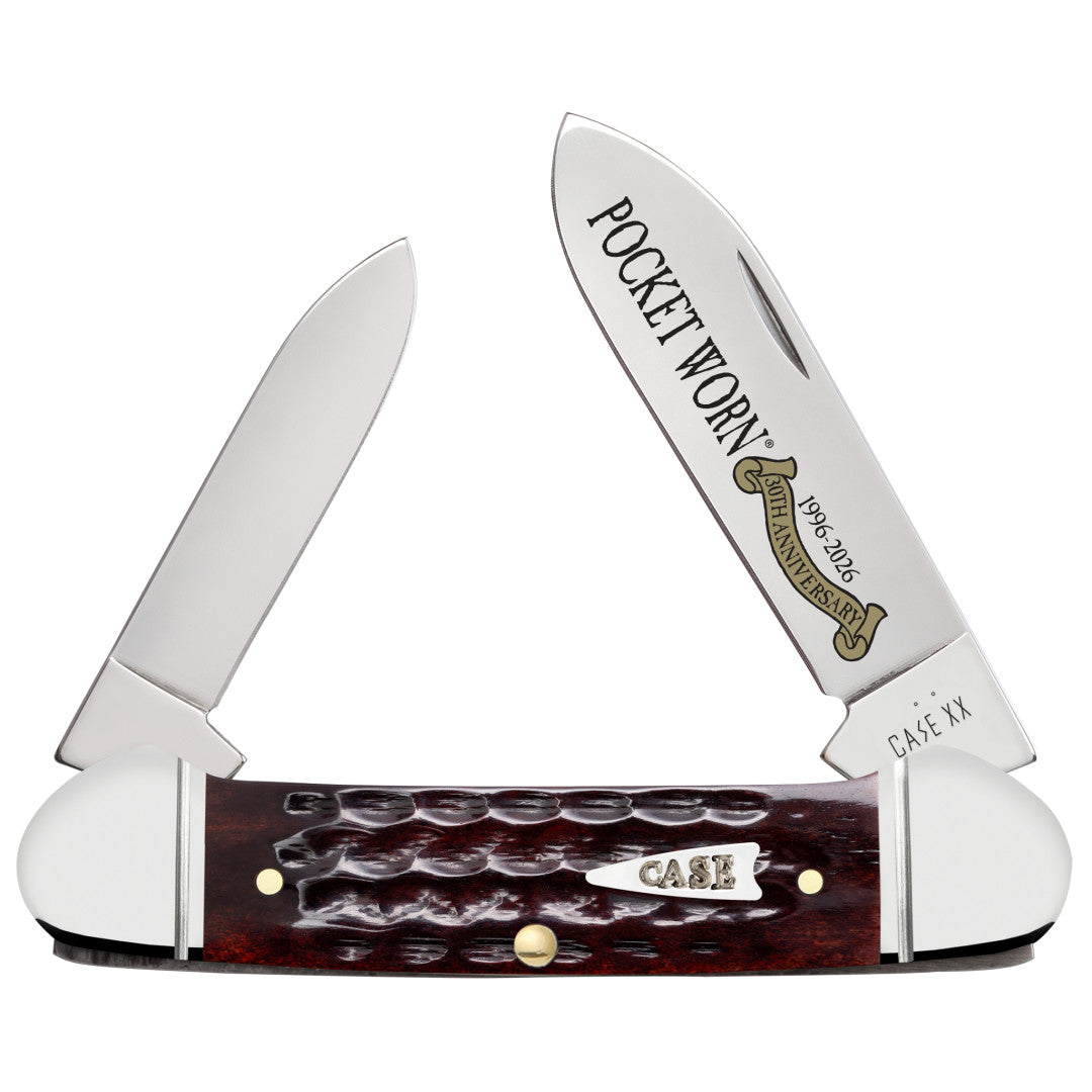 Pocket Worn® Corn Cob Jig Mahogany Bone Canoe Front View