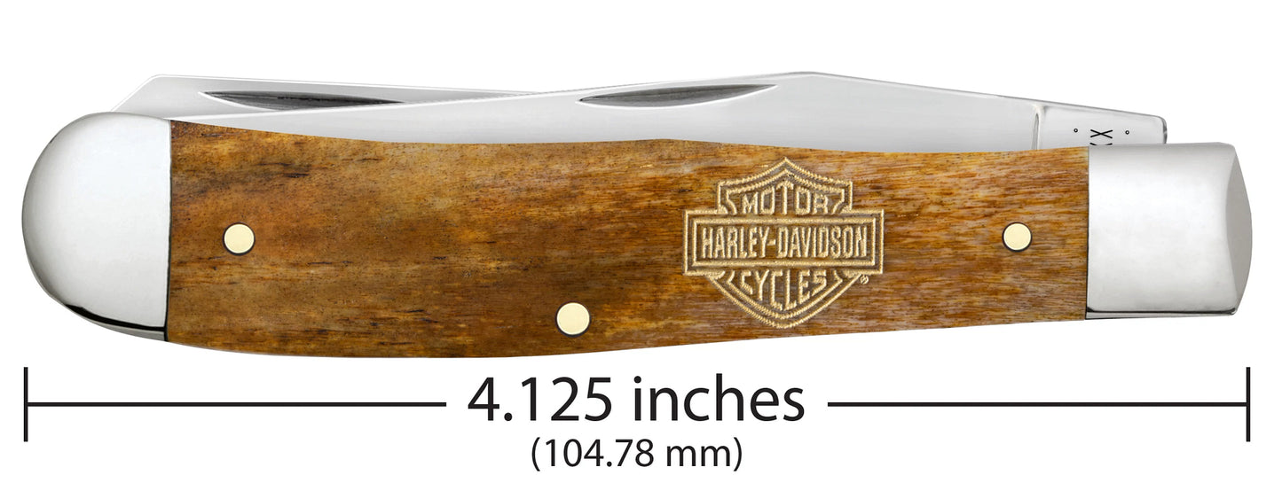 Harley Davidson® Embellished Smooth Antique Bone Trapper Dimensions