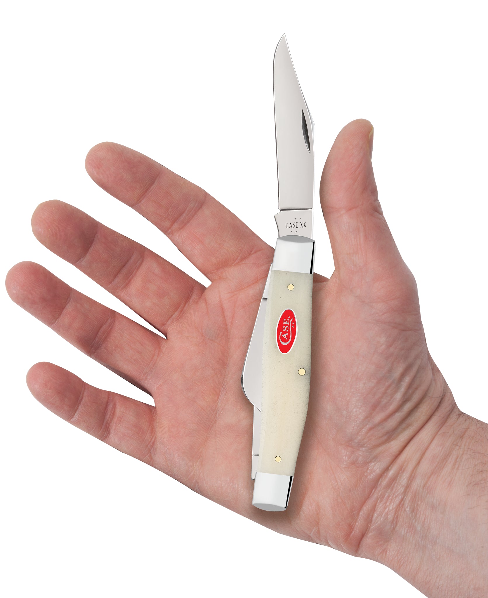 Smooth Natural Bone Large Stockman in Hand