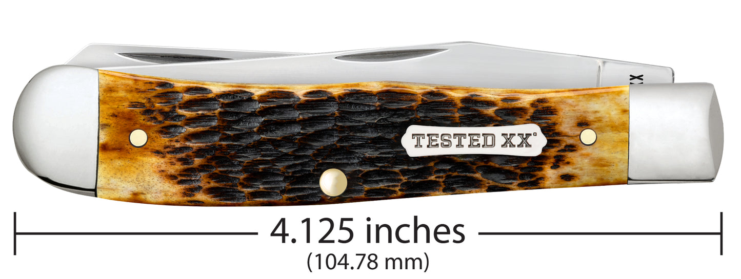 Rogers Jigged Burnt Amber Bone CS Trapper Dimensions