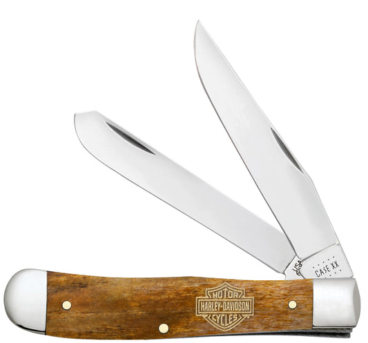 Harley Davidson® Embellished Smooth Antique Bone Trapper Front View