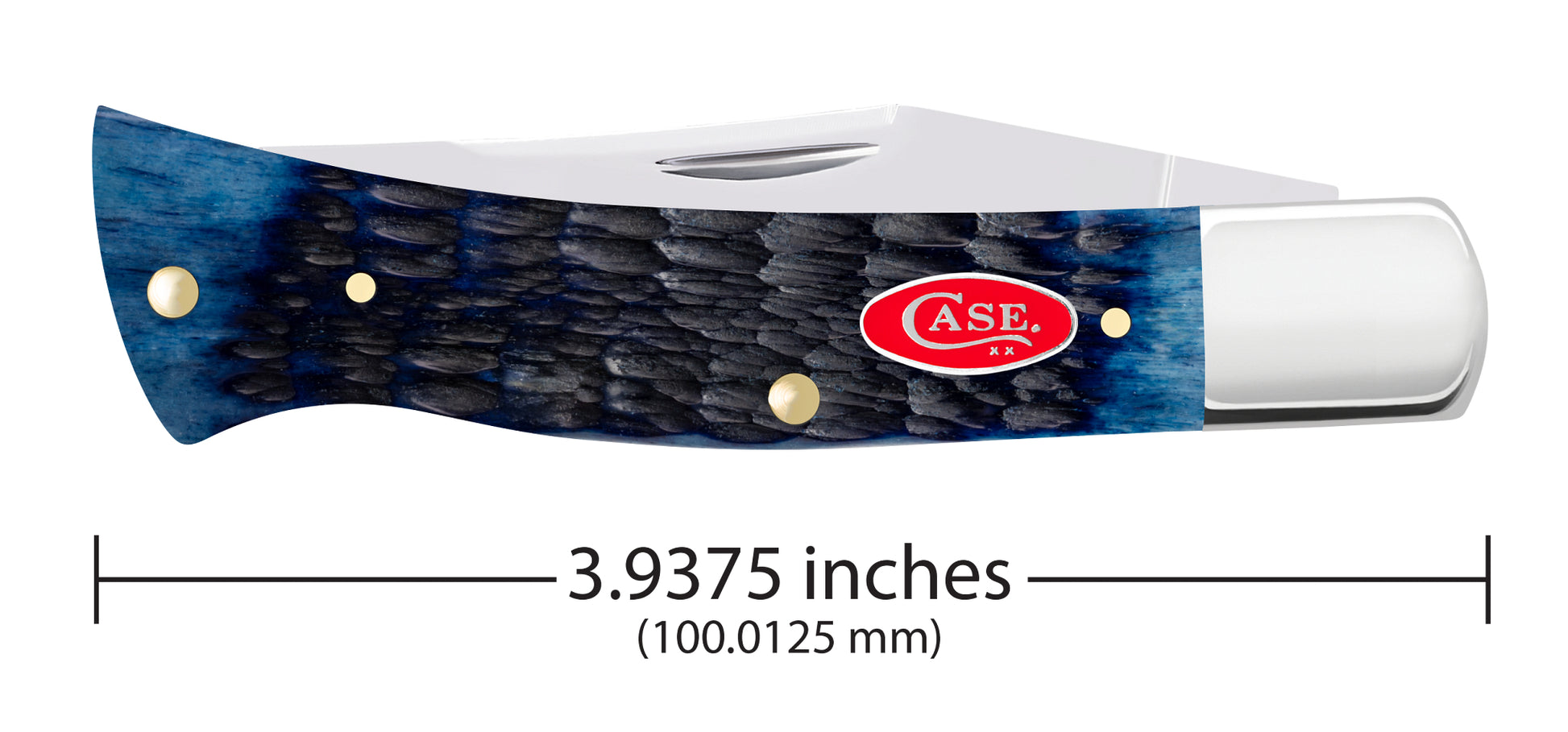 Navy Blue Bone - Rogers Jigged Case Axe Handle® (BR61135 SS) Dimensions