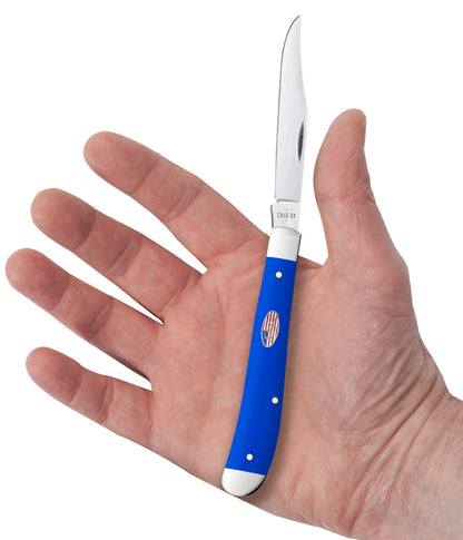 Royal Blue Synthetic Smooth Slimline Trapper in Hand
