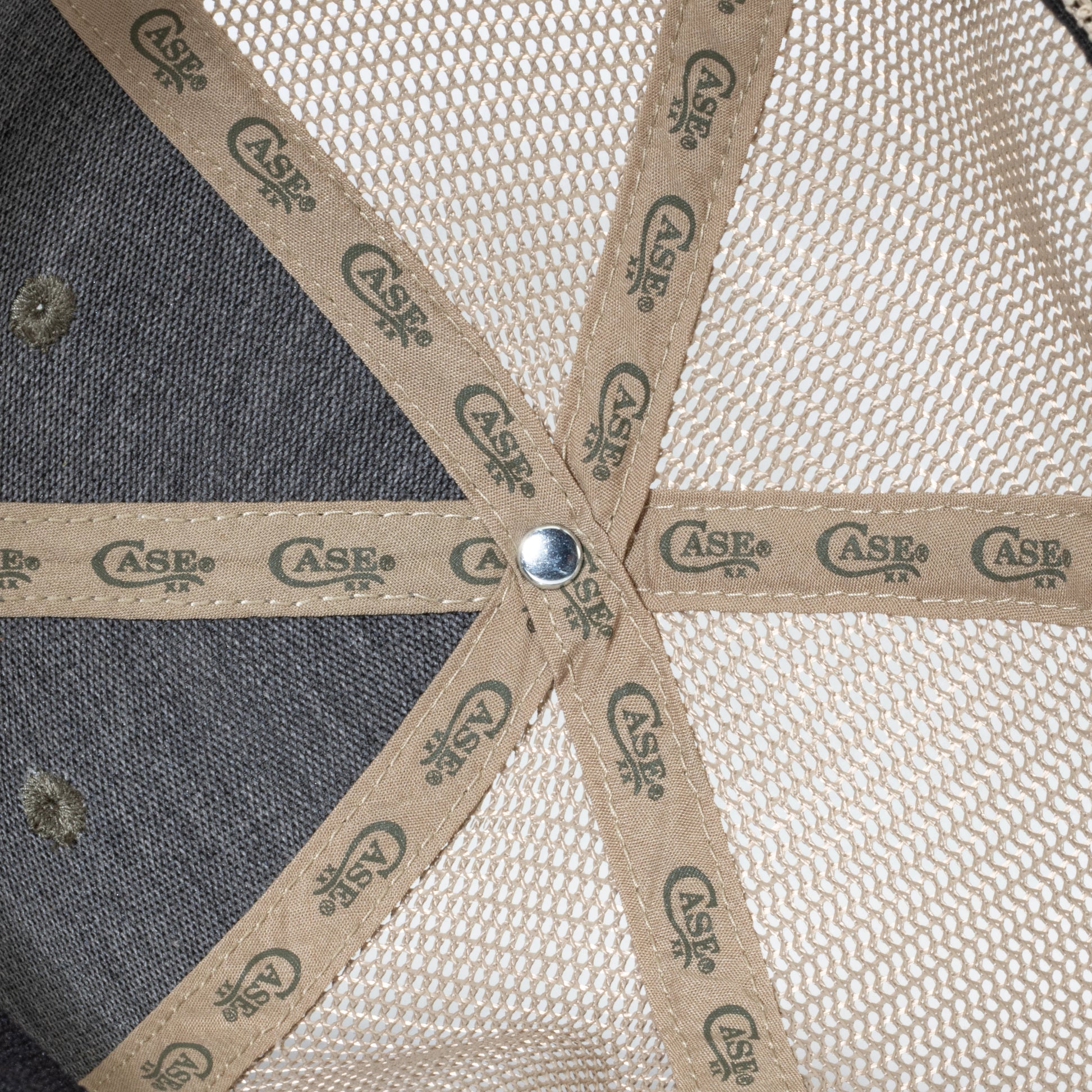 Green 6 Panel Cap - Leather Patch Inside View