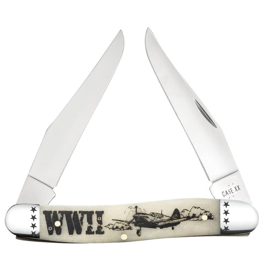 War Series - WWII - Smooth Natural Bone Muskrat Front View