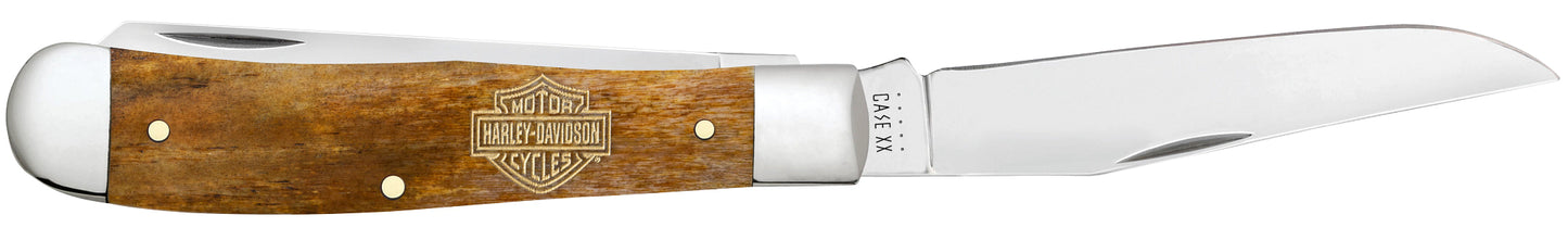 Harley Davidson® Embellished Smooth Antique Bone Trapper Open