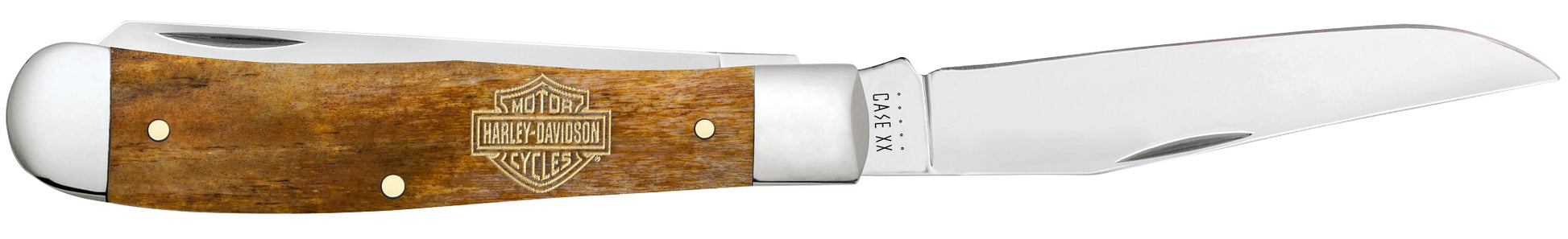 Harley Davidson® Embellished Smooth Antique Bone Trapper Open