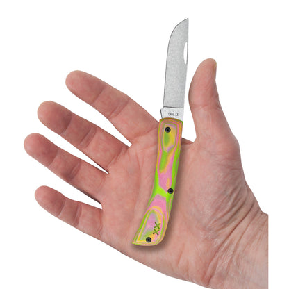 Crossroads™ Series - DayGlo/Lime/Pink Burl G-10 XR Sod Buster® Jr  in Hand