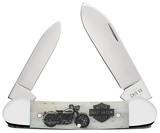 Harley Davidson® Embellished Smooth Natural Bone Canoe Front View