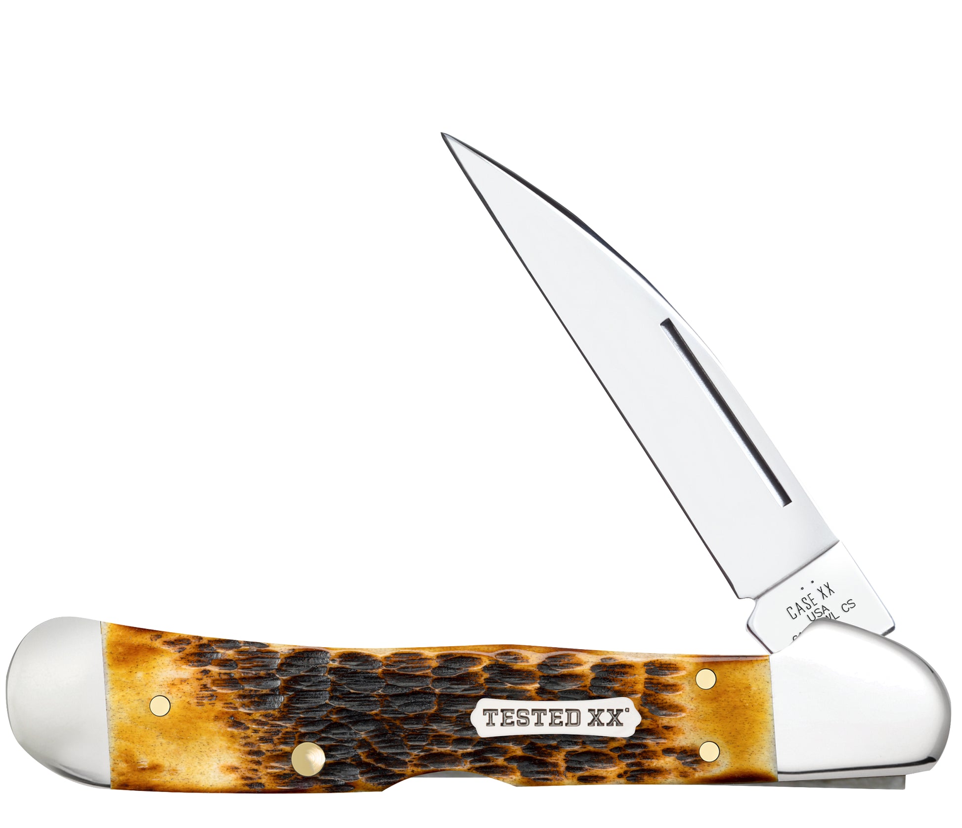 Rogers Jigged Burnt Amber Bone CS CopperLock® Front View