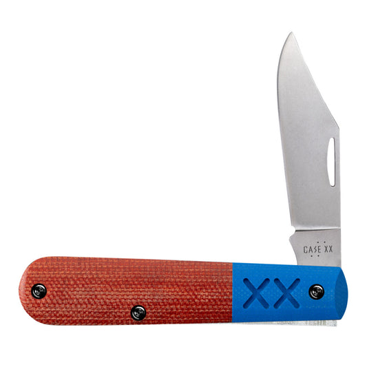 Crossroads Orange Canvas Laminate w/ Blue G-10 XR Barlow Front View