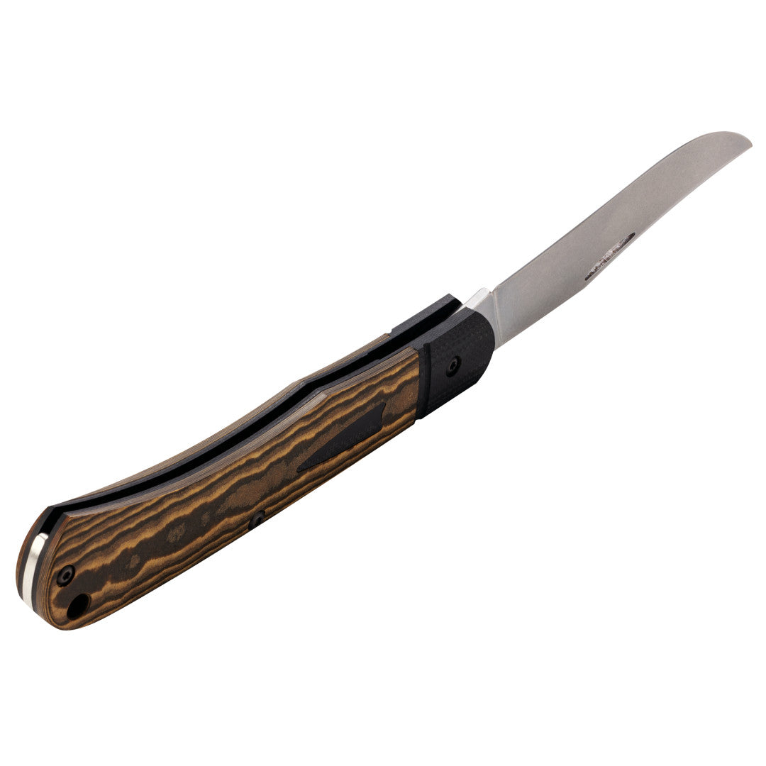 Crossroads™ Luna Richlite® w/Black G-10 XR Texas Trapper Open at an Angle