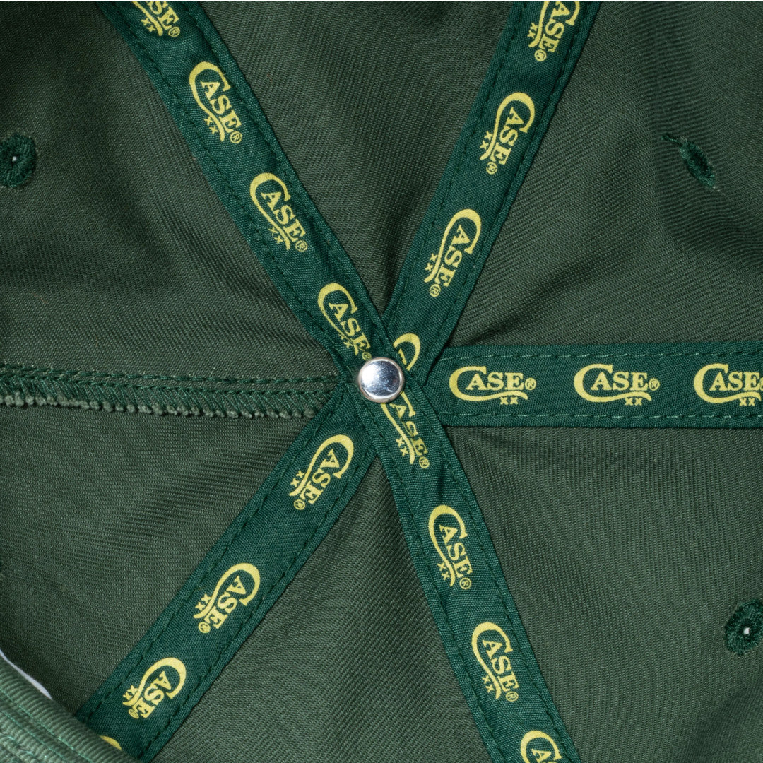 Green 5 Panel Cap w/ Rope - Embroidered Patch Inside View