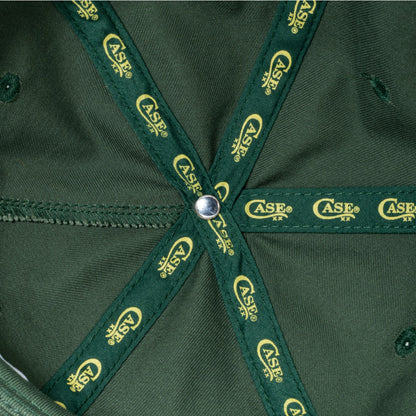 Green 5 Panel Cap w/ Rope - Embroidered Patch Inside View