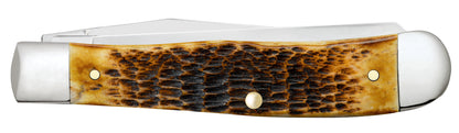 Rogers Jigged Burnt Amber Bone CS Trapper Closed