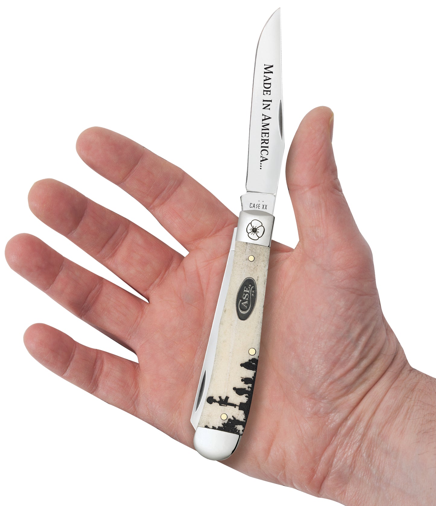 Smooth Natural Bone Trapper 2025 Veterans Gift Set in Hand