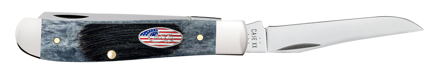 Sawcut Jigged Gray Bone Mini Trapper Open