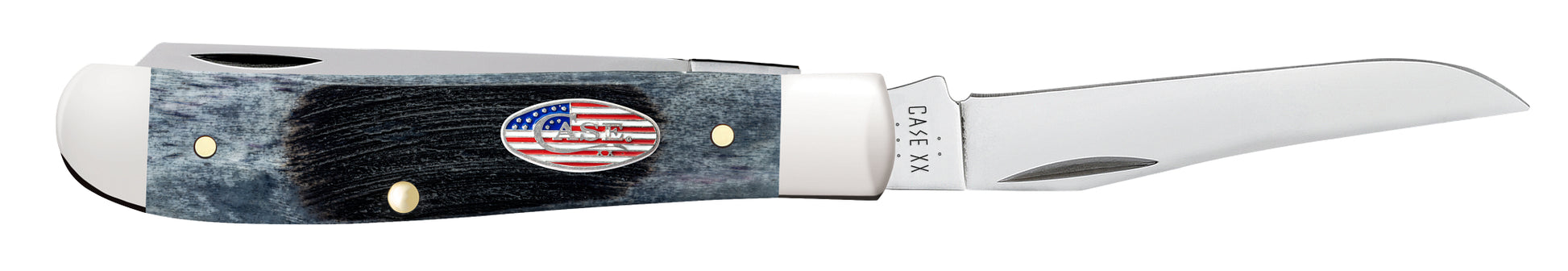 Sawcut Jigged Gray Bone Mini Trapper Open