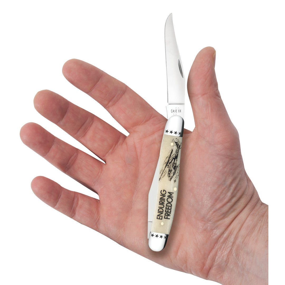 War Series - Enduring Freedom - Smooth Natural Bone Muskrat in Hand