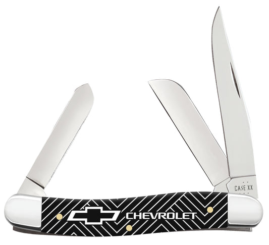 Chevrolet® Embellished Smooth Black Synthetic Medium Stockman Front View