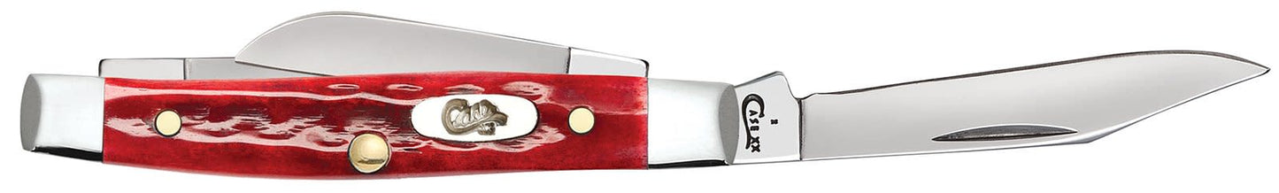 Pocket Worn® Corn Cob Jig Old Red Bone Small Stockman Knife Open