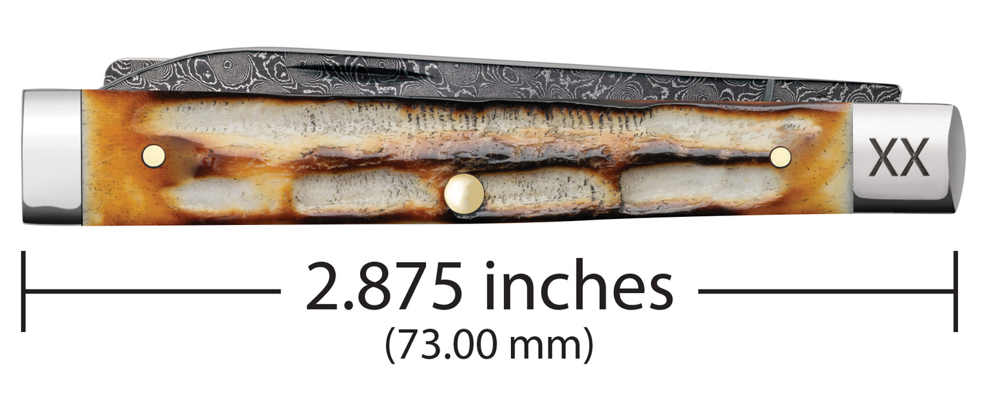 Deep Canyon Jigged Burnt Natural Bone Raindrop Damascus Baby Doc Dimensions