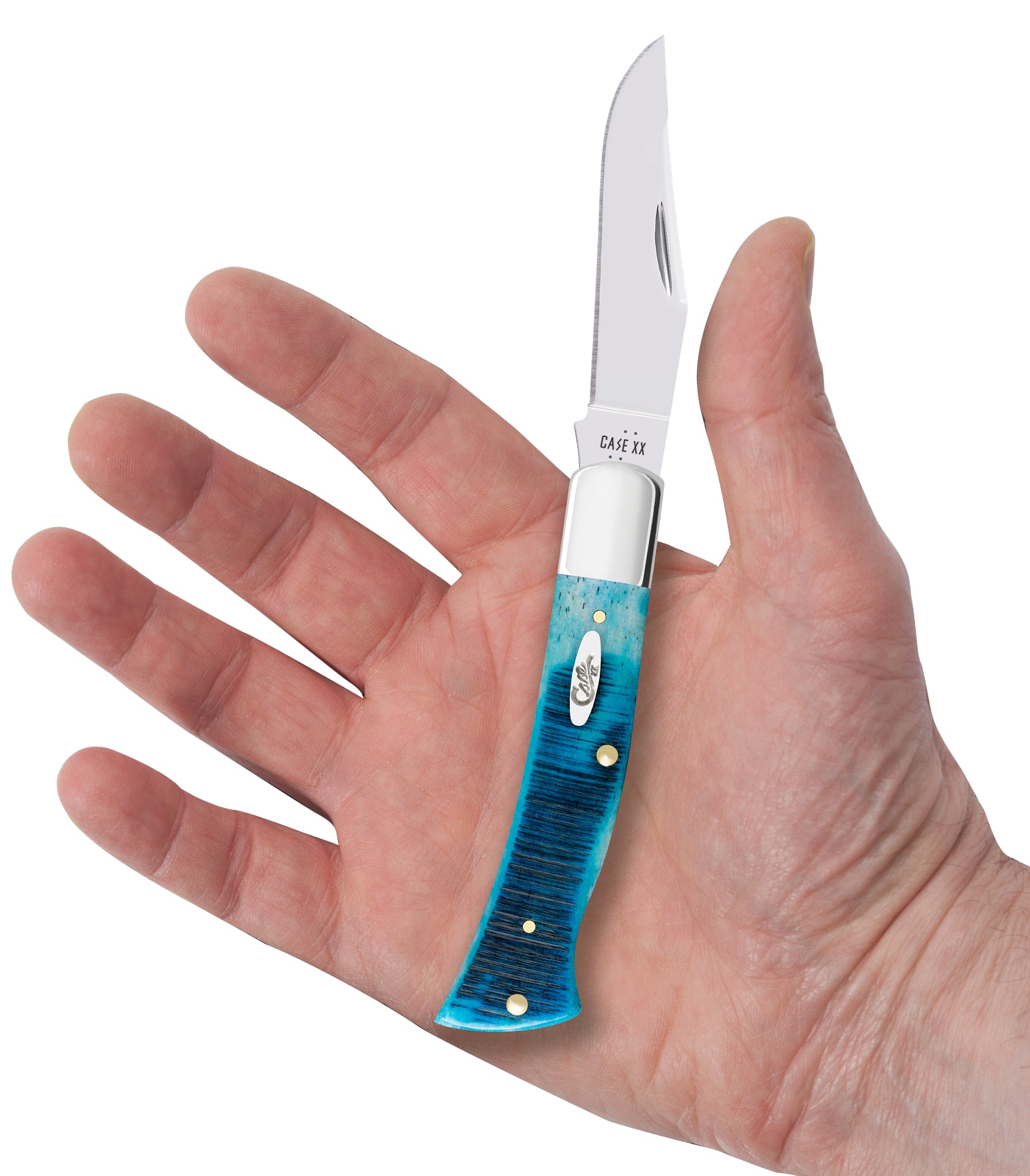 Case® | Sawcut Jigged Caribbean Blue Bone Case Axe Handle