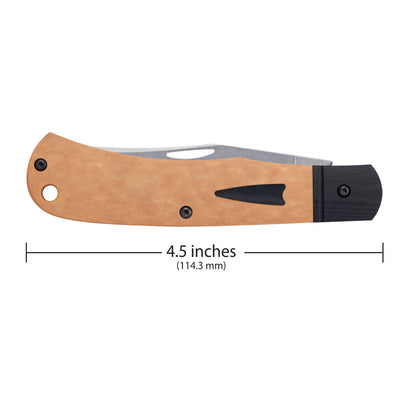 Crossroads™ Maple Valley Richlite® w/Black G-10 XR Texas Trapper Dimensions