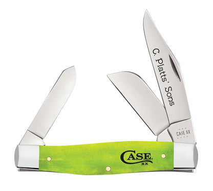 C. Platts' Sons - Smooth Lime Green Bone Large Stockman 6375 SS Front View