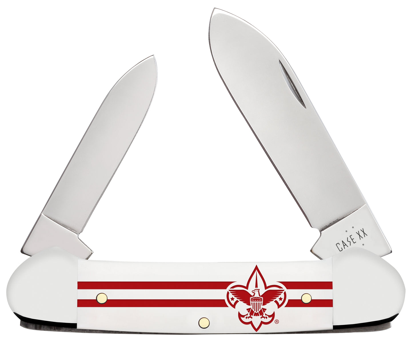 Scouting America Embellished Smooth White Synthetic Canoe Front View
