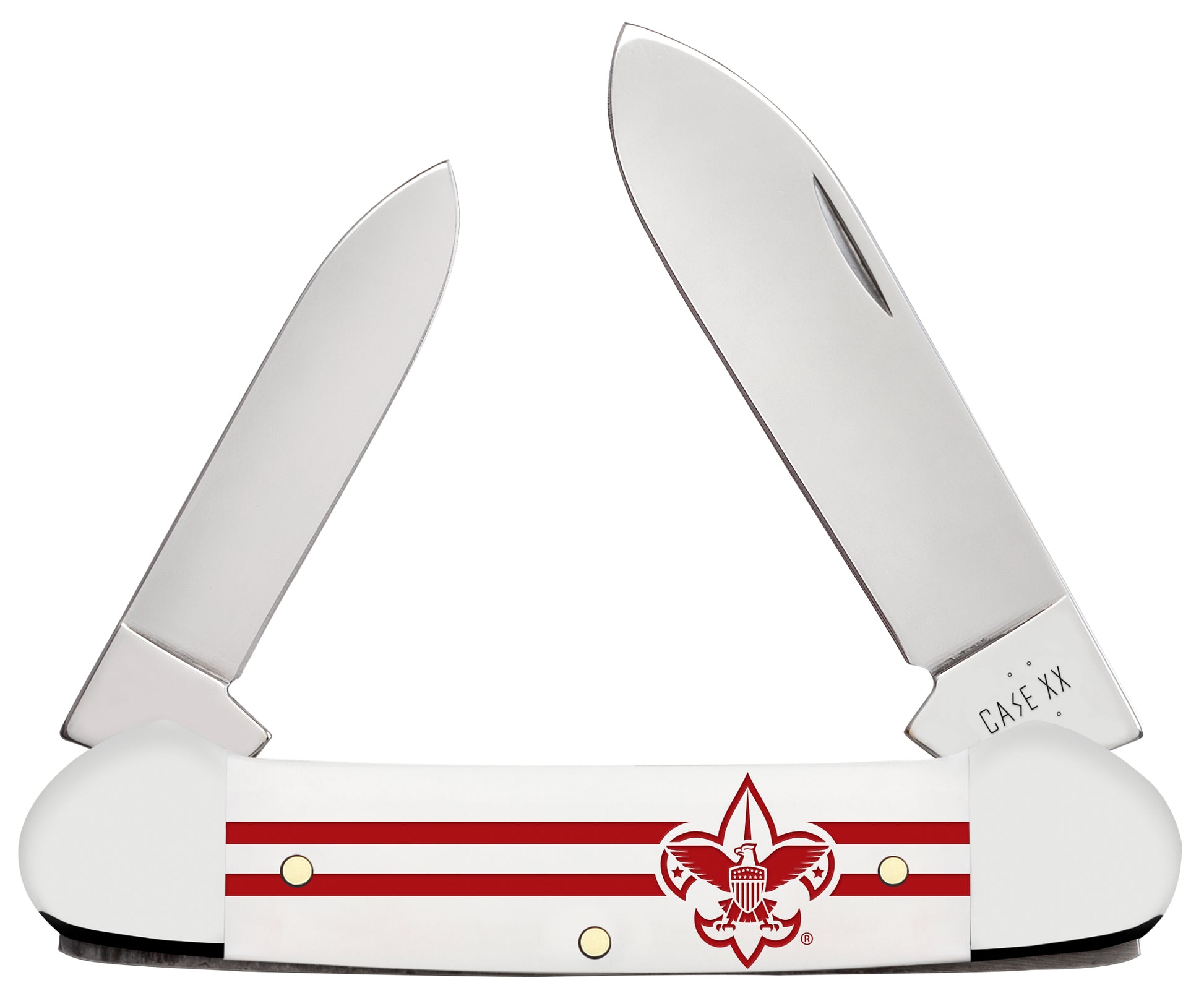 Scouting America Embellished Smooth White Synthetic Canoe Front View