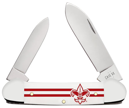 Scouting America Embellished Smooth White Synthetic Canoe Front View