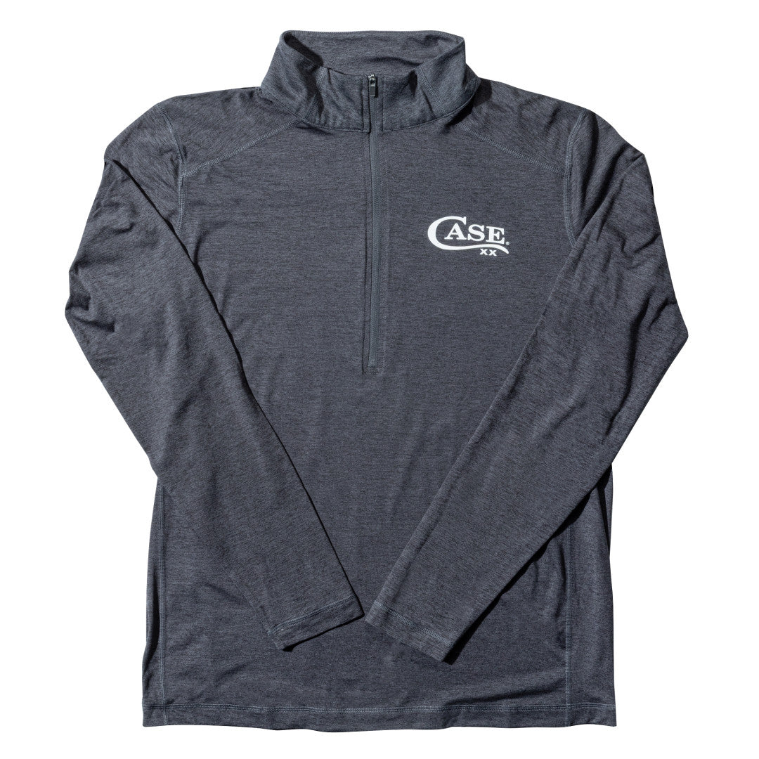 Graphite Heather 1/4 Zip Athletic Shirt Front View