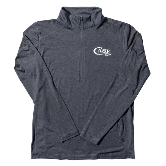 Graphite Heather 1/4 Zip Athletic Shirt Front View