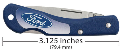 Ford Embellished Smooth Blue Synthetic Mini Blackhorn®  with Imprinted Inlay Dimensions